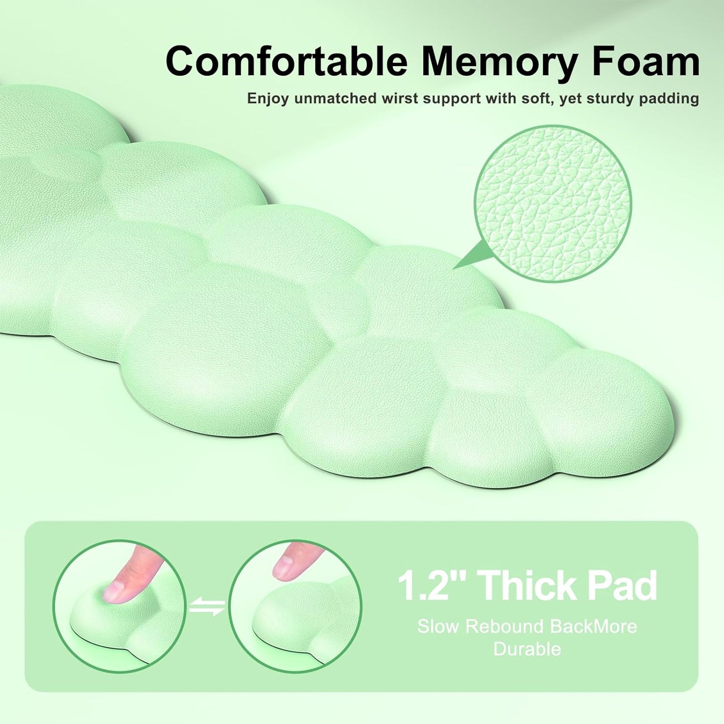 MOKURU Cloud Mouse Pad with Wrist Rest, Cloud Keyboard Wrist Rest, Mouse Pad Wrist Support, Ergonomic Keyboard Mouse Wrist Support White