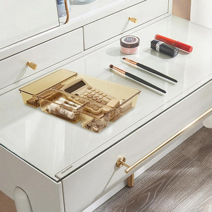 Clear Acrylic Drawer Organizers Set Storage for Makeup, Office Desk Small Vanity Trays for Drawer Bathroom Plastic Make up Organizers 25 Pcs