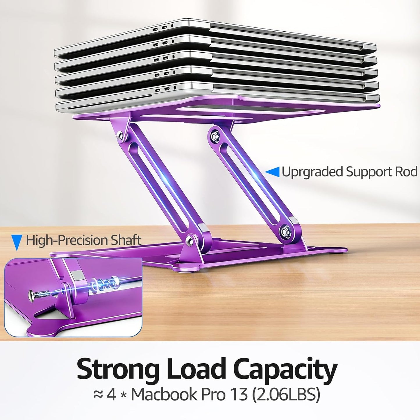 Urmust Laptop Notebook Stand Holder Adjustable Laptop Stand Portable Computer Riser Compatible with MacBook Air Pro HP Dell XPS Lenovo All Laptops 10-15.6"(Rose Gold)