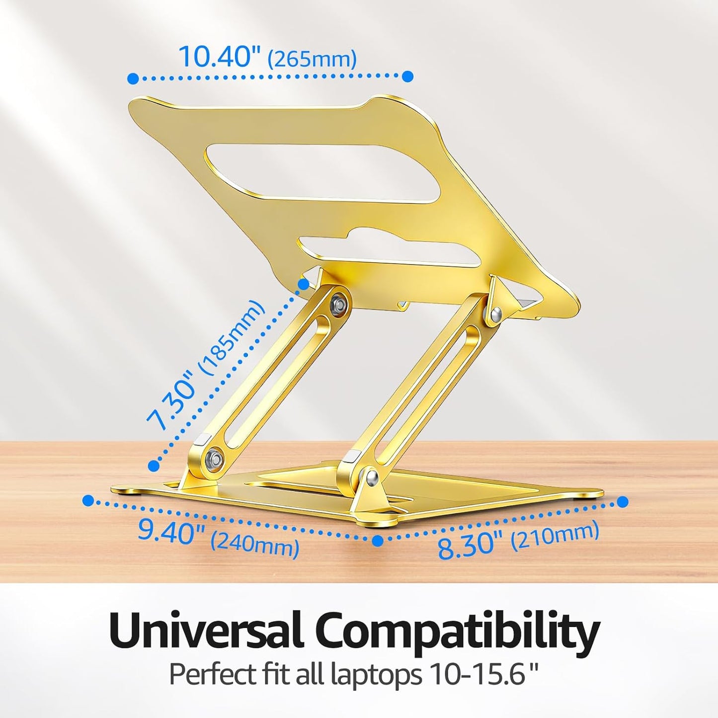 Urmust Laptop Notebook Stand Holder Adjustable Laptop Stand Portable Computer Riser Compatible with MacBook Air Pro HP Dell XPS Lenovo All Laptops 10-15.6"(Rose Gold)