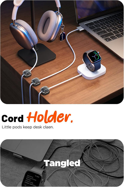 Cable Clips,8 Pack Cord Holder Cord Organizer [1s Lock & Strongest Adhesive] Spring Cord Clips Phone Charger Wire Desk Cable Management Nightstand Home Office School Decor Women Cute Desk Accessories