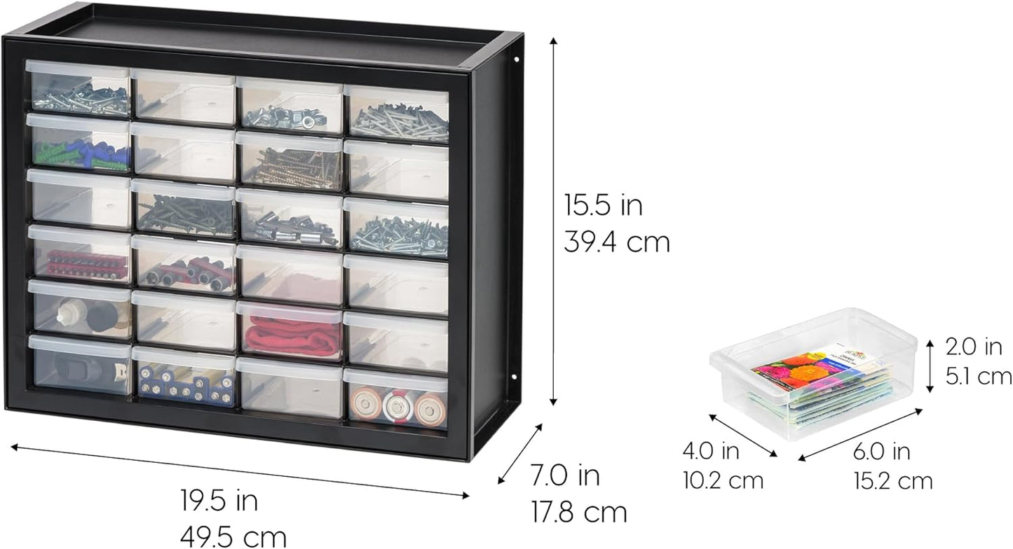 IRIS USA Small Parts Storage Cabinet, Made in USA, 64-Drawer Organizer Chest for Hardware, Screws, Nuts & Bolts, Charms, Beads, Craft Supplies, Scrapbook & Hobby Storage, Teacher Toolbox – White
