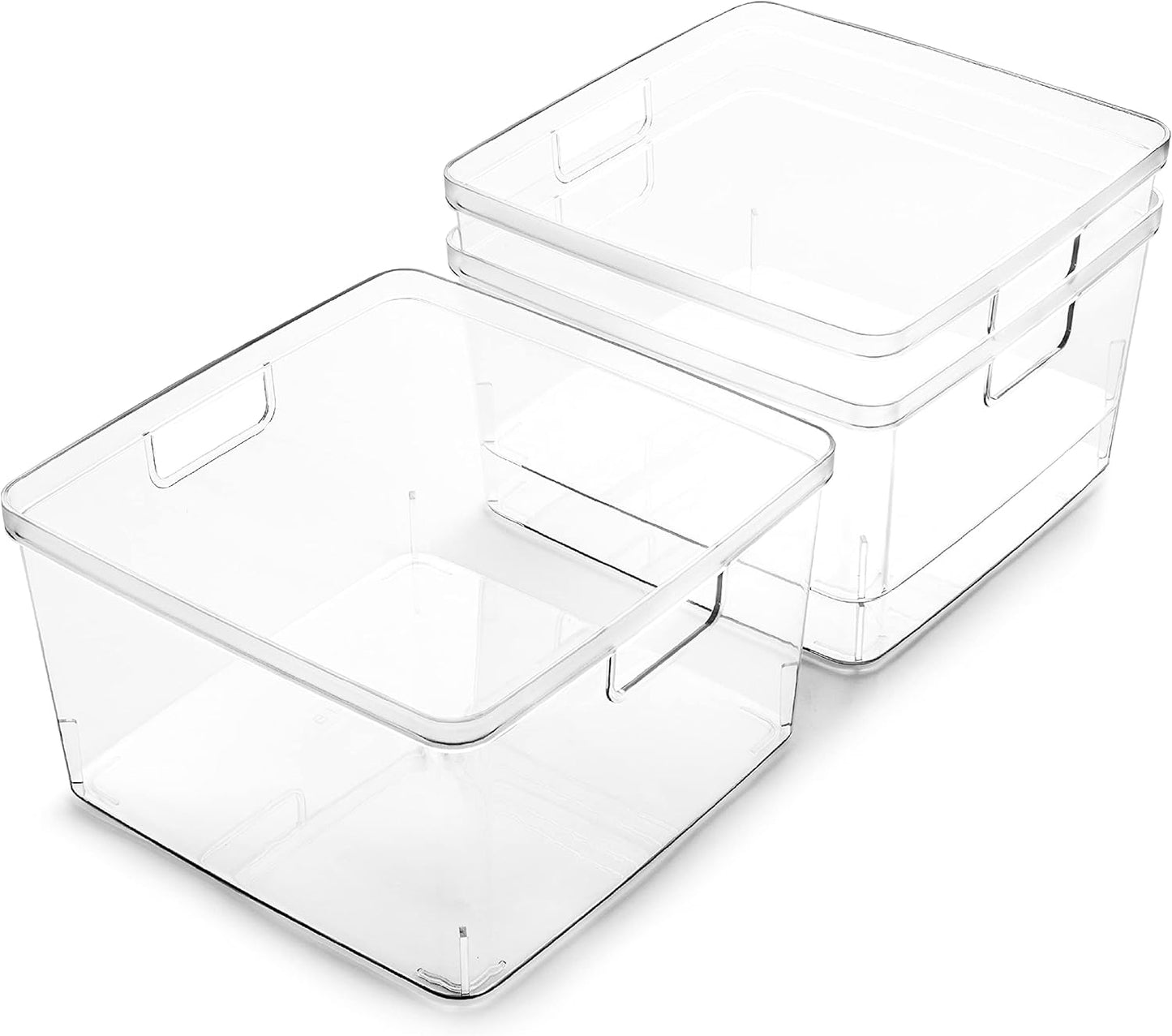 BINO | Plastic Storage Bins, X-Small - 5 Pack | THE LUCID COLLECTION | Multi-Use Built-In Handles BPA-Free Clear Storage Containers | Fridge Organizer | Pantry & Home Organization