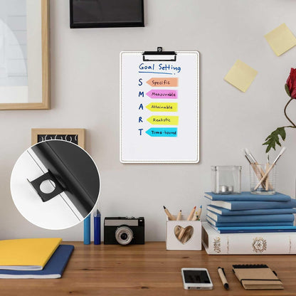 Desktop Document Holder for Typing Clipboard, Paper Holder Stand for Desk When Typing Copy Holder Foldable Stand Clipboard 9 x 13 Inch (White, 4 Pack)