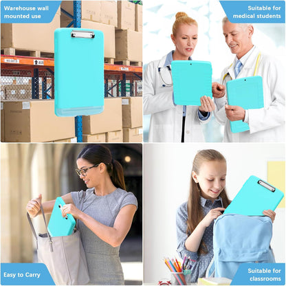 Hongri Clipboard with Storage with Pen Holder, Folder Nursing Clip Board 8.5 x 11 Foilo-Side Opening, High Capacity, Light Weight for Teachers, Classroom. Size 14 x 9.6 x 1.2 in(Pink)