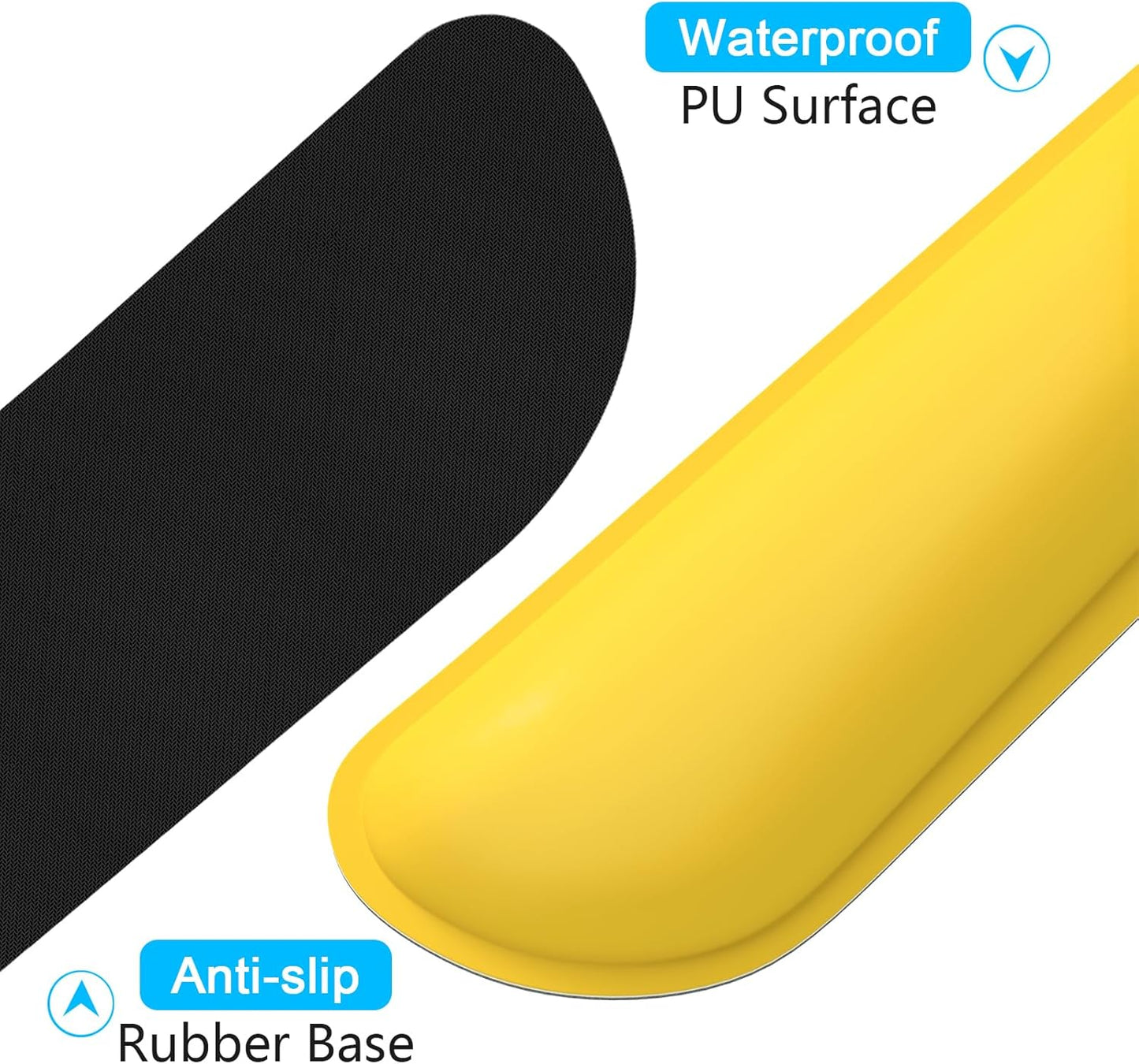 Dapesuom Keyboard Wrist Rest Set, Cute PU Leather Wrist Cushion for Computer Keyboard and Mousepad, Memory Foam Mouse Pad Rests Support with Non-Slip Base for Typing Pain Relief Laptop, Colonial White