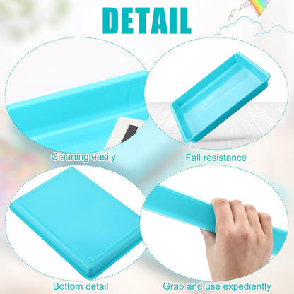 Hoteam 10 Pcs Flat Storage Organizer Tray Bin Paper Tray for Classroom Plastic Stackable File Organizer for School Office Teacher Book Organization(Clear,13.78 x 9.84 x 3.15 Inch)