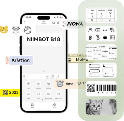 NIIMBOT Thermal Transfer Cable Labels 0.49" x 4.29", Only for N1(B18) Label Maker, PET Material, Waterproof and High-Temperature Resistance, Long Storage Time, 1 Roll of 60, Yellow