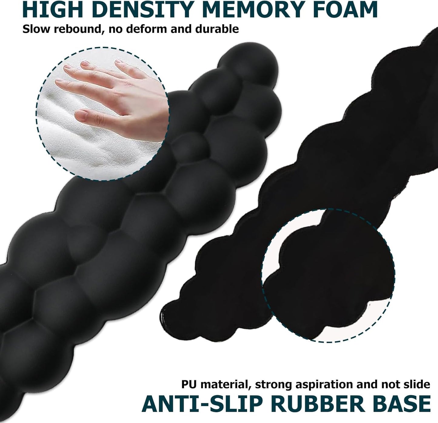 Ergonomic Keyboard Wrist Rest, PU Leather Memory Foam Cloud Wrist Rest for Computer Keyboard, Mouse Wrist Rest and Keyboard Pad for Gaming, Office, Computer, Laptop, Typing Pain Relief, Pastel Pink