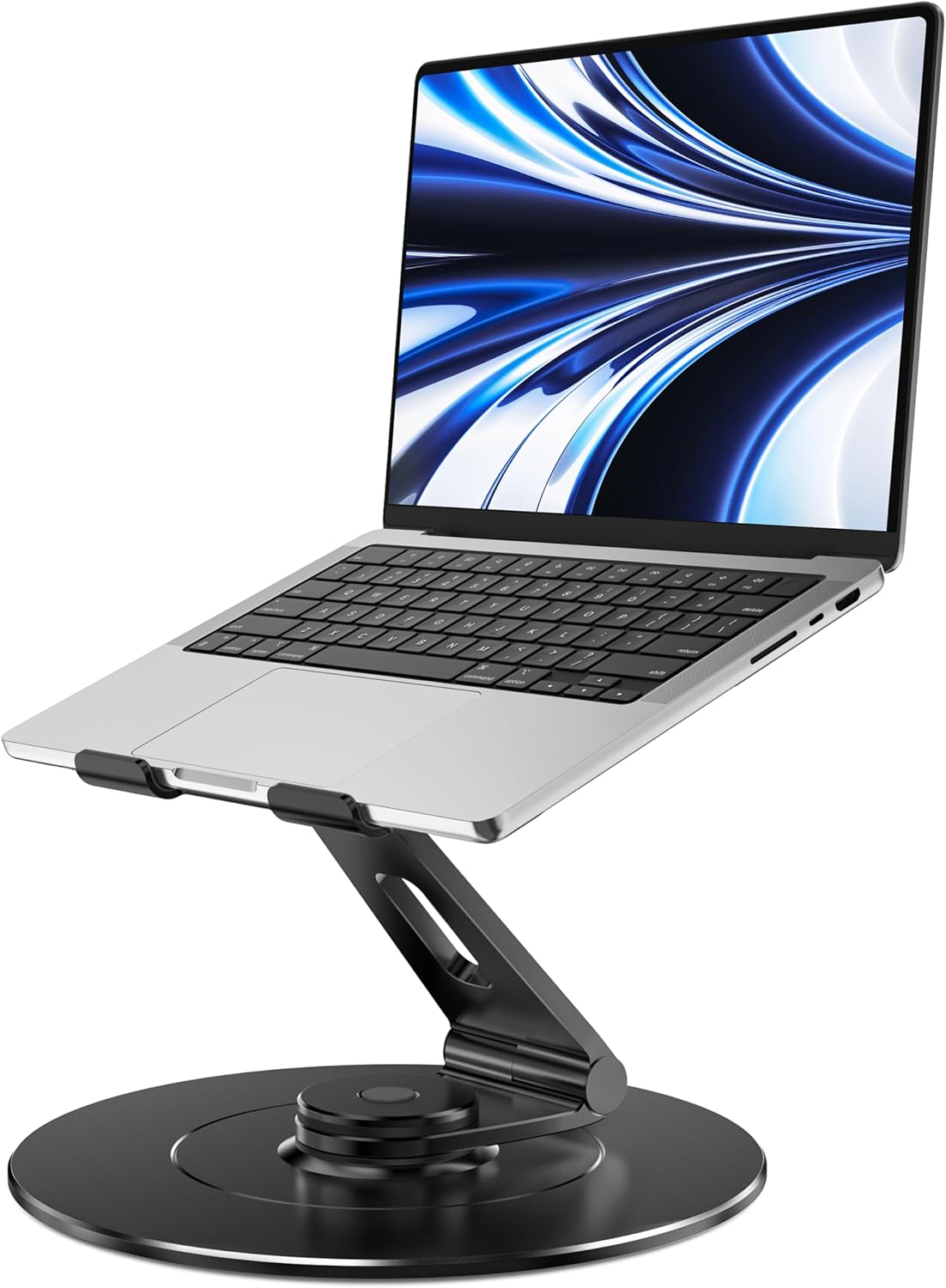 LOXP Adjustable Laptop Stand for Desk, Metal Foldable Laptop Riser, Ventilated Cooling Lectern, Ergonominc Computer Notebook Stand for Desk Compatible with 10-15.6“ Laptops