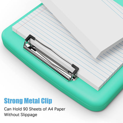 Hongri Clipboard with Storage with Pen Holder, Folder Nursing Clip Board 8.5 x 11 Foilo-Side Opening, High Capacity, Light Weight for Teachers, Classroom. Size 14 x 9.6 x 1.2 in(Pink)