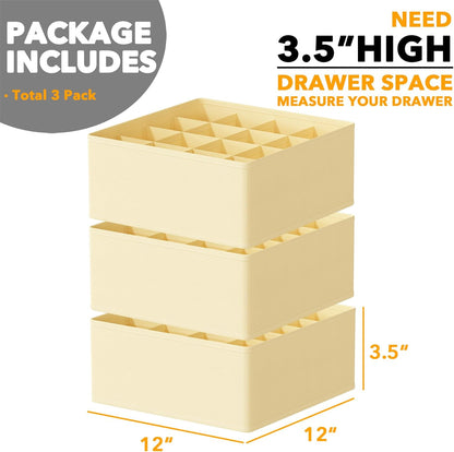 SpaceAid Drawer Organizer for Clothes, 18 Pack Dresser Drawer Organizer Bins, Closet Organizers and Storage Dividers for Clothing, Underwears, Socks (Beige)