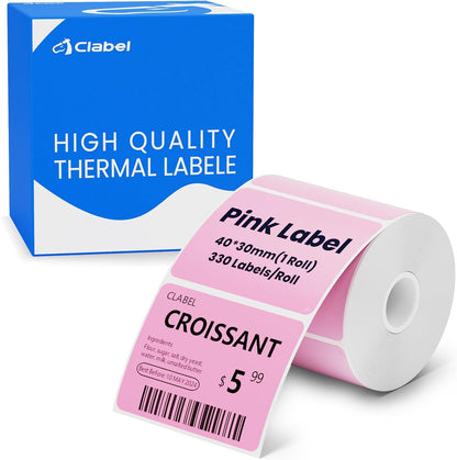 Clabel Printable White Cable Labels 6 Rolls of Thermal Self-Adhesive Paper Labels Tape, 25x78mm (1"x3") 100 Sheets Per Roll, Black Print on White Sticker Tags Durable