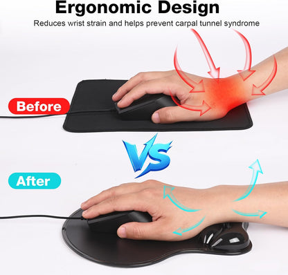 Gel Mouse pad & Keyboard Wrist Rest Set, Ergonomic Keyboard and Mousepad with Wrist Support, Keyboards Wrist Rest, Computer Keyboards Pad, Cooling Gel Blue