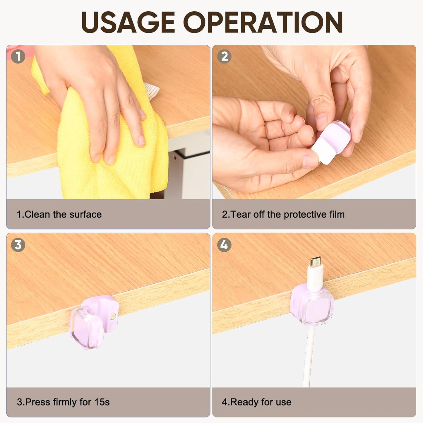 9-Pack Magnetic Cord Holder - Magnetic Cable Clips Strong Adhesive Desk Cable Management | Cable Management Cord Holder Organizer for Home Office Desk Phone Car Wall Desktop Nightstand (Black)
