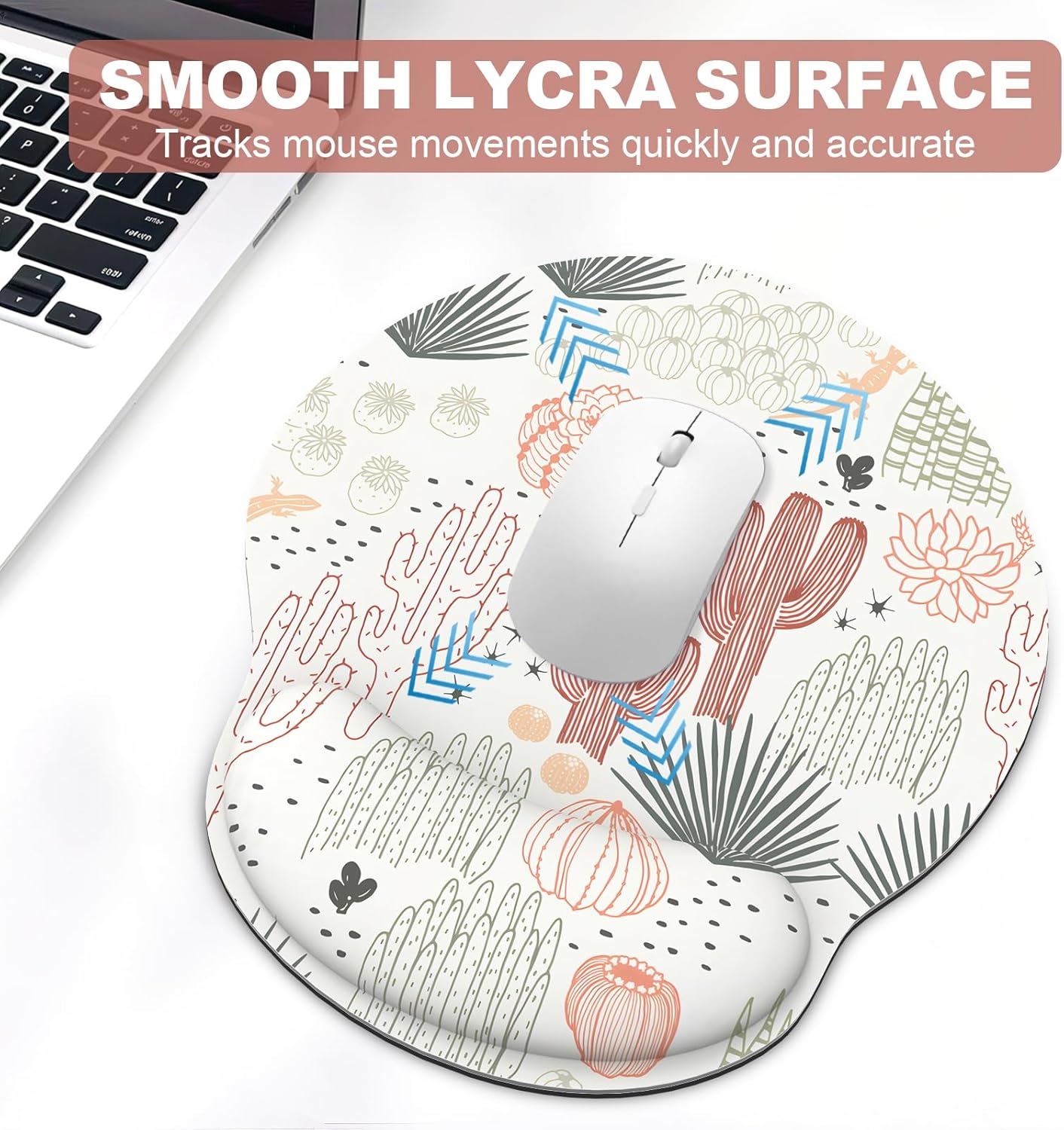 Ergonomic Mouse Pad with Wrist Rest and Keyboard Wrist Rest, Memory Foam Wrist Rest for Computer Keyboard, Easy Typing, Pain Relief, Mouse Pad Wrist Support for Gaming,Office, Laptop, Black Flower