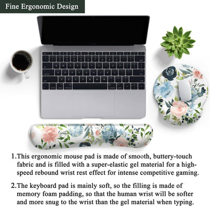 Ghost Book Mousepad with Wrist Rest Halloween Computer Keyboard Mouse Pad Black Cute, Mouse Pad with Wrist Rest for Computer Keyboard, 2 In1 Mousepad with Wrist Support Easy Typing&Relieve Wrist Pai