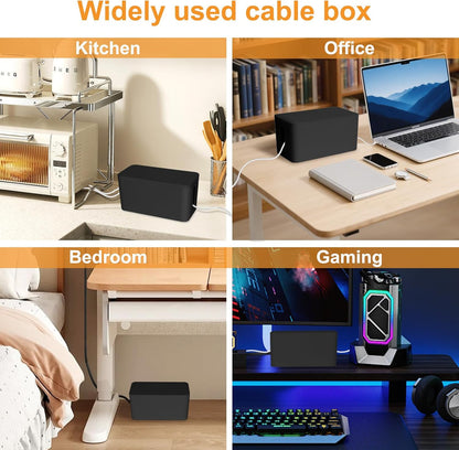 Mini Cable Management Cord Cover Wire Hider Box Concealer Organizer Protector System for Home Theater Entertainment Center Office School (Mini, White)