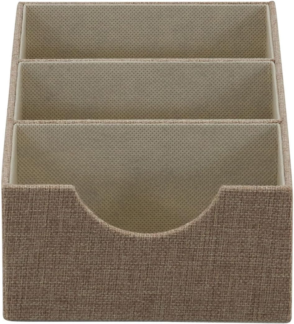 Household Essentials Grey 727-1 Deep 3 Section Drawer Organizer Box for Storage | 12 in x 6.13 in x 3.13
