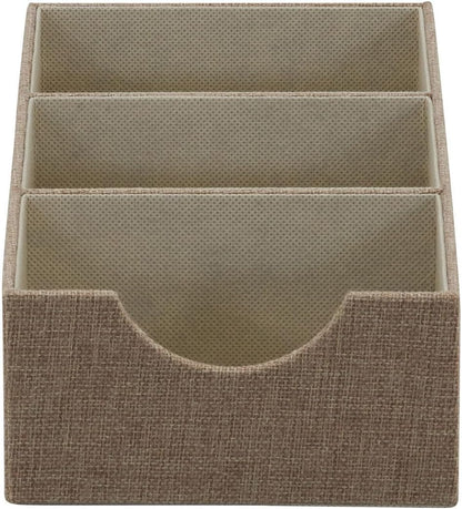 Household Essentials Grey 727-1 Deep 3 Section Drawer Organizer Box for Storage | 12 in x 6.13 in x 3.13