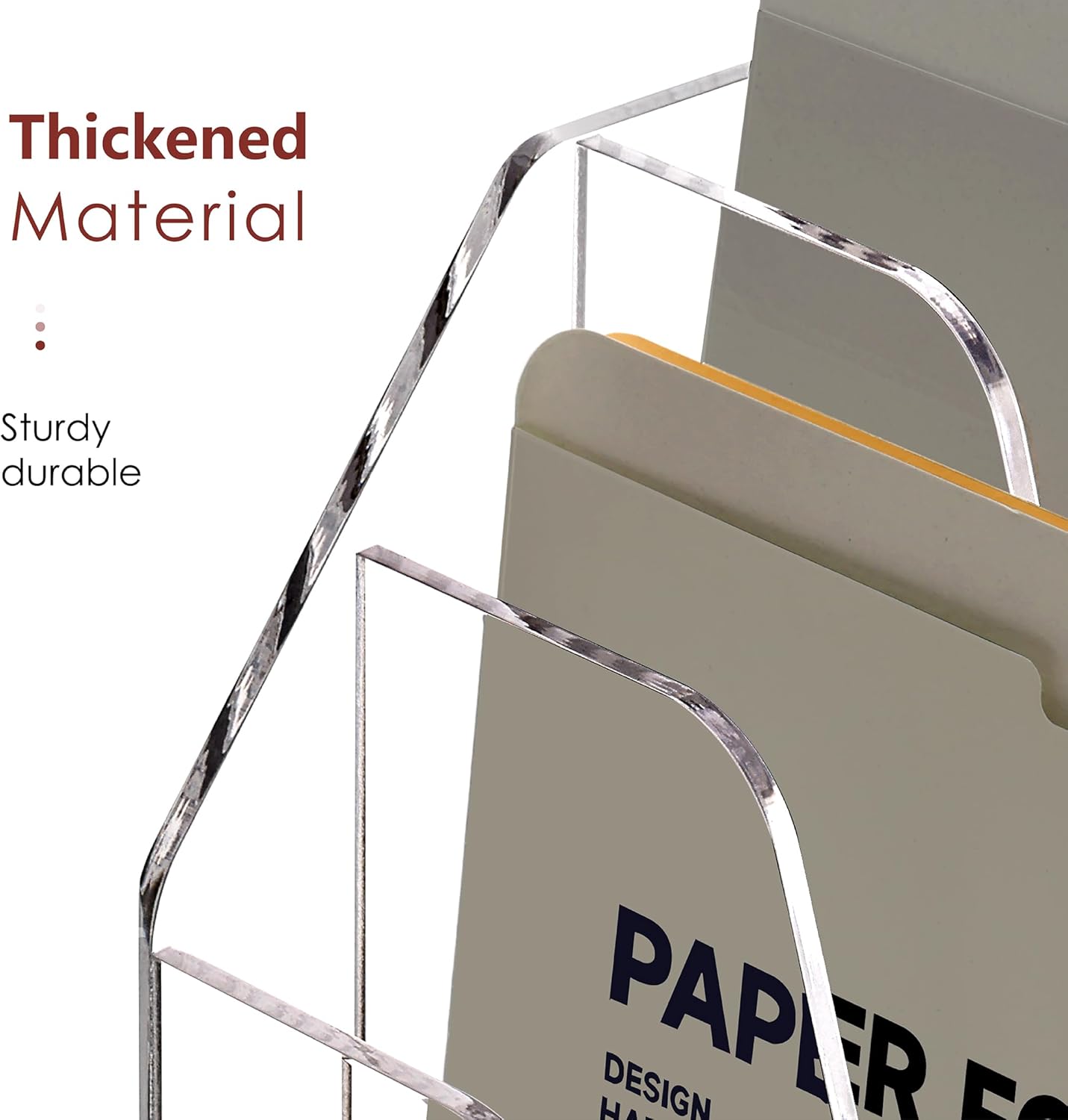 Wall Hanging File Folder Organizer for Desk, 3-Tier Acrylic Magazine Rack Wall Mount File Holder, Clear Paper Document Office Organizer - 1 Pack