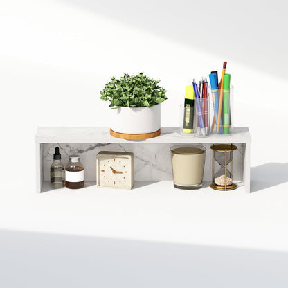 Furinno Classic Desk Organizers and Accessories, 2-Tier Monitor Riser, Office Organization, Desk Top Book Shelf, for Office Supplies, Office Desk Accessories, Dark Espresso