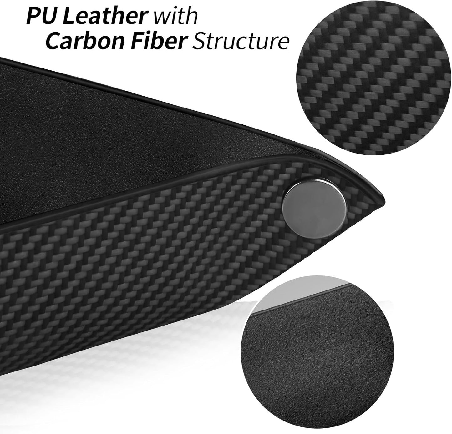 Valet Tray Organizer with Carbon Fiber Style Texture, Foldable Catchall Tray for Keys, Wallet & Everyday Essentials(Red)
