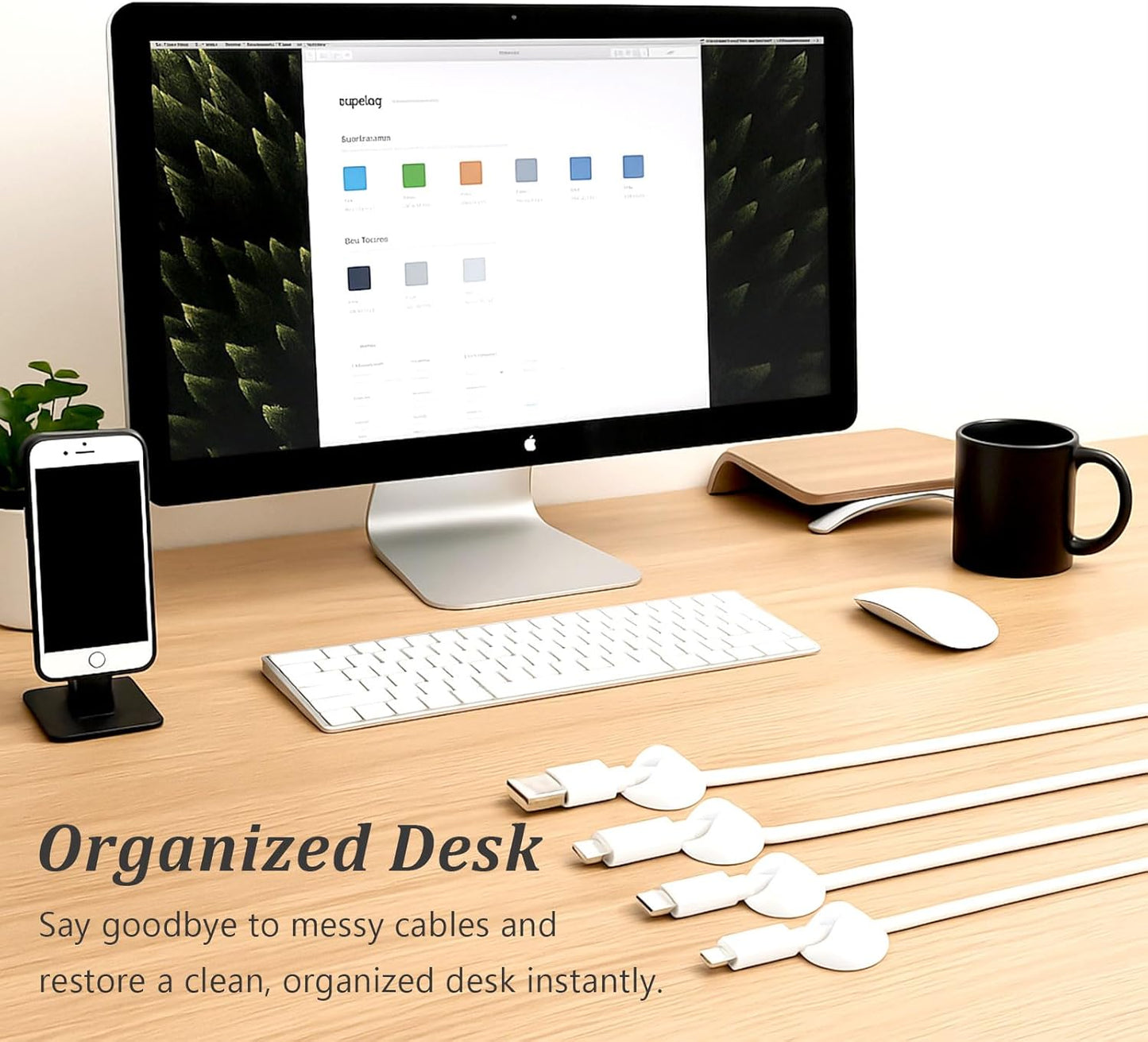 20-Pack Adhesive Cable Clips – Simple Wire Organizer Holders for Desk, Car, Home, and Office Cord Management