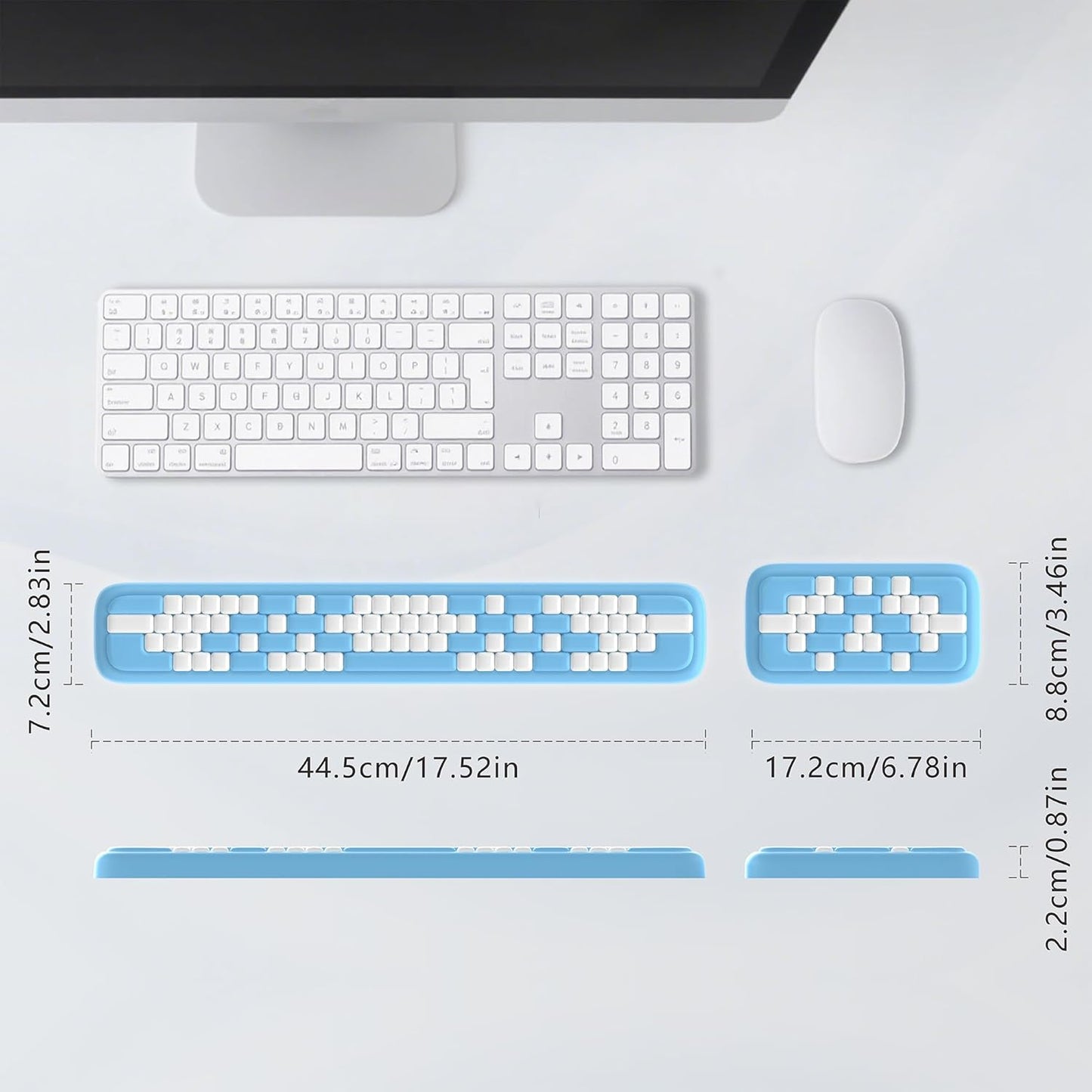 MEKASS Keyboard Wrist Rest, Ergonomic Wrist Pad, Soft Memory Foam Keyboard Hand Rest with Non-Slip Base, Easy Typing, Pain Relief, Comfort Support for Office Work Gaming Computer Accessories (Black)