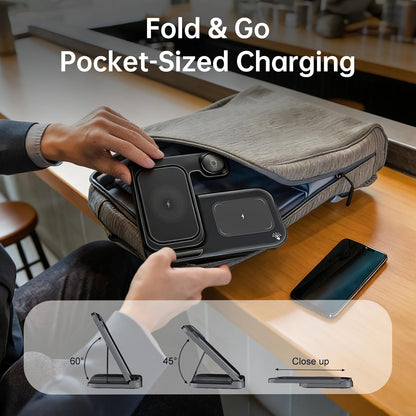 [Qi] 3 in 1 Charging Station for iPhone, 21W Wireless Charging Station, Stand Multiple Devices for Apple, for iPhone 17 16 15 14-8 Pro Max, Watch, AirPods 4 3 Pro, Nightstand, Desk, Trip, Gift