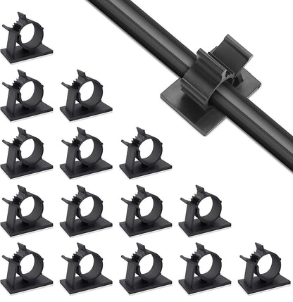 Viaky 30 Pcs Black Cable Wire Clips Adjustable Nylon Wire Holder Adhesive Cable Management Suitable for Maximum Diameter 0.5 inch (12.5mm) Cables