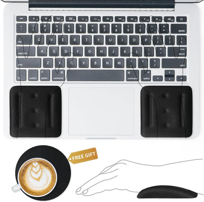 VAGAU Wrist Rests for Laptop, Wrist Support for Keyboard and Mouse, Ergonomic Memory Foam Wrist Pads for Laptop, Office, Computer, Comfortable Typing Wrist Pain & Carpal Tunnel Relief (Black)