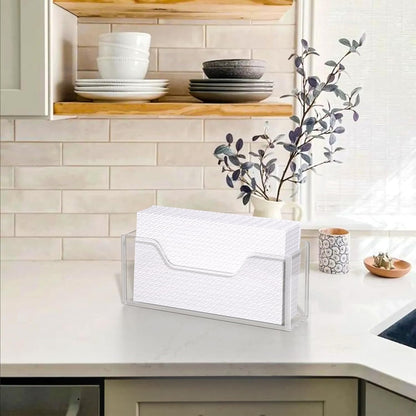 Transparent Acrylic Napkin Holder Clear Guest Paper Disposable Hand Towel Dispenser Tray Organizer For Table Home Kitchen Restaurant and Hotel Business