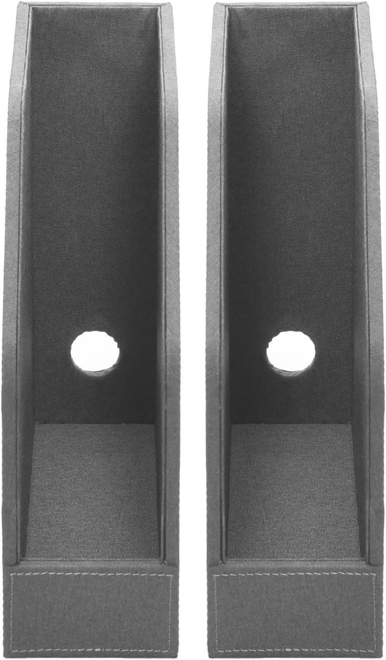 MobileVision Bamboo Vertical File Folder Holder & Office Product Organizer, Store Files, Magazines, Notepads, Books and more, 2 Pack Combo Set