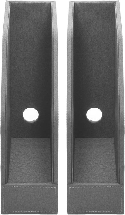 MobileVision Bamboo Vertical File Folder Holder & Office Product Organizer, Store Files, Magazines, Notepads, Books and more, 2 Pack Combo Set