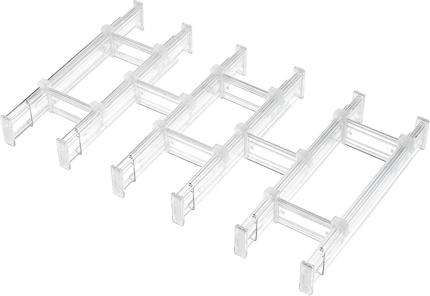 Vtopmart 8 Pack 6" Tall Upgrade Drawer Dividers for Big and Deep Drawer, 12.8"-22.3" Adjustable Expandable Dresser Drawer Organizer, Clear Plastic Separators for Dresser, Baby Supplies, Kitchenware