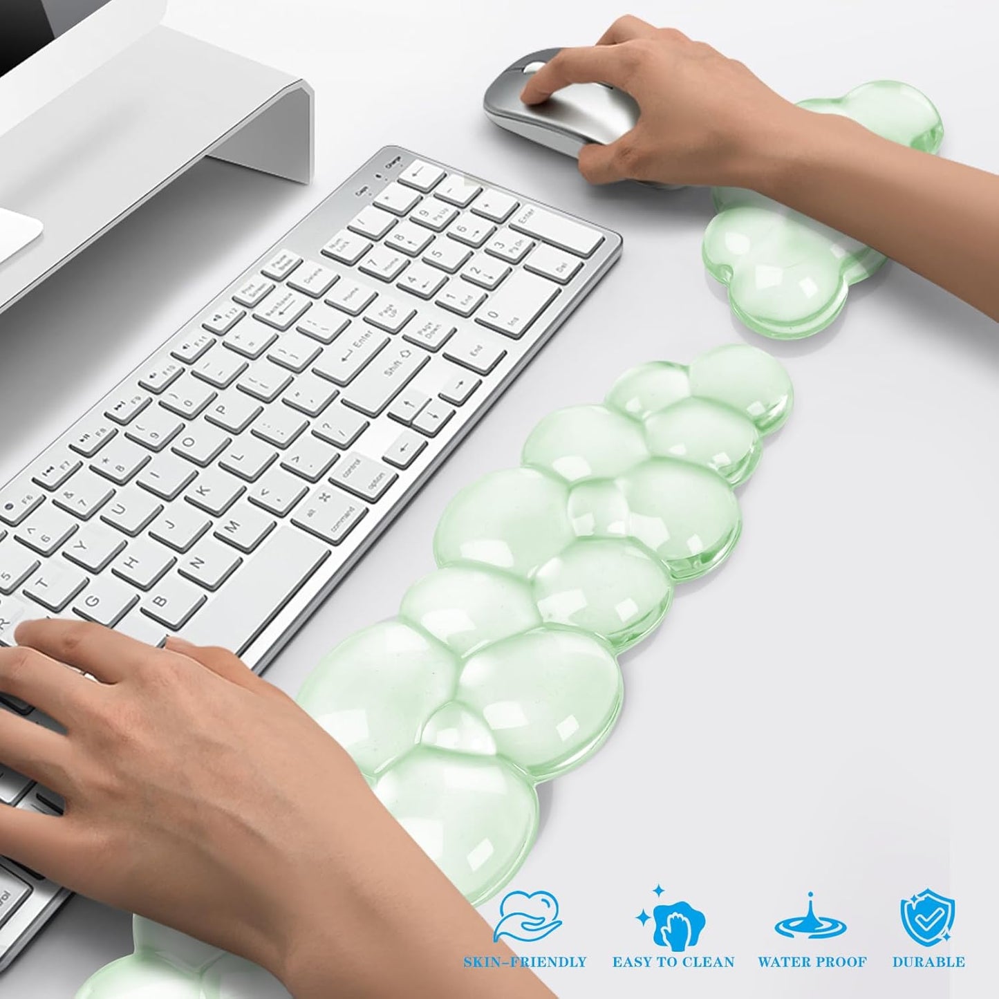 Gel Cloud Keyboard and Mouse Wrist Rest, Cute Wrist Support and Arm Support Keyboard Rest for Keyboard and Mouse Typing Pain Relief，Suitable for Office/Computer/Laptop/Gaming (Pink)