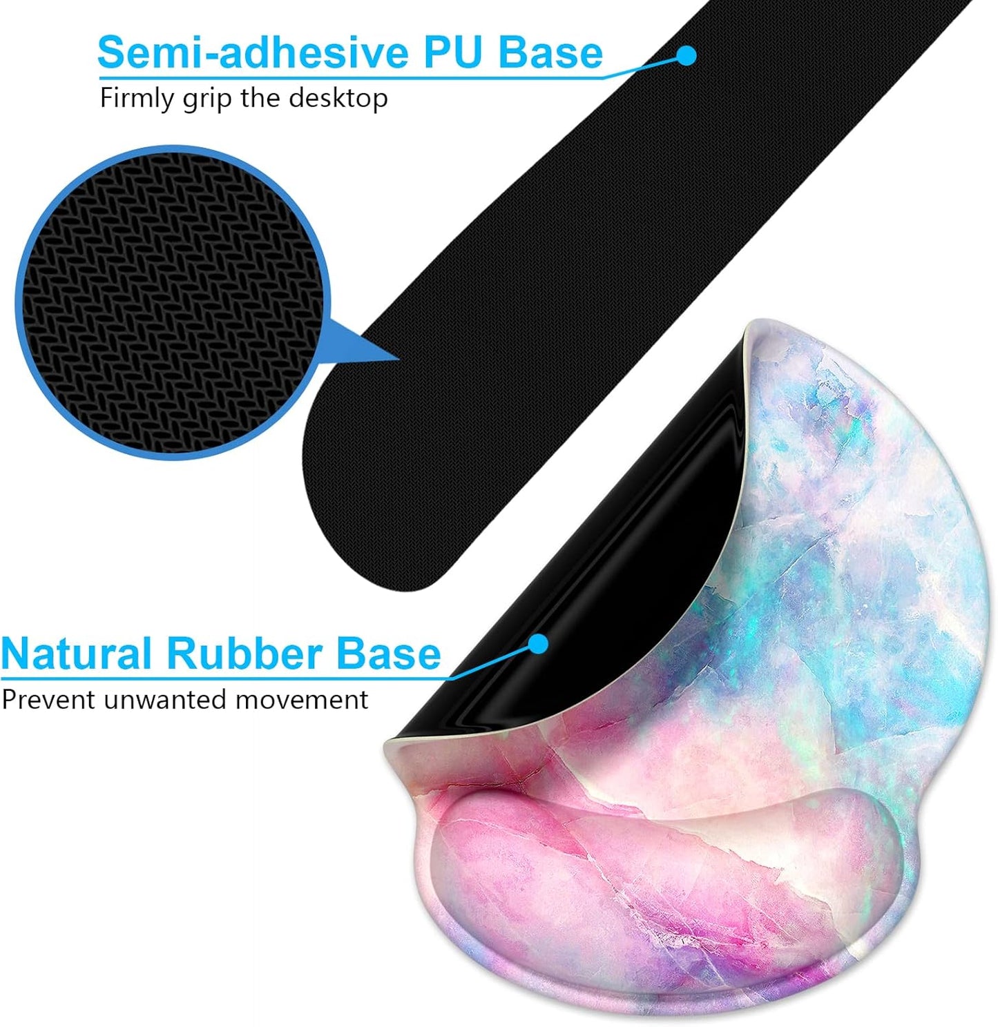 Dapesuom Keyboard Wrist Rest and Mouse Pad with Wrist Support, Cute Memory Foam Cushion for Keyboard and Mouse Set, Ergonomic Desktop Pad Rests with Non Slip Base for Easy Typing & Pain Relief, Pink
