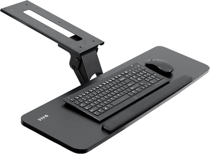 VIVO Adjustable Computer Keyboard & Mouse Platform Tray Ergonomic Under Table Desk Mount Drawer Underdesk Shelf (MOUNT-KB03B)