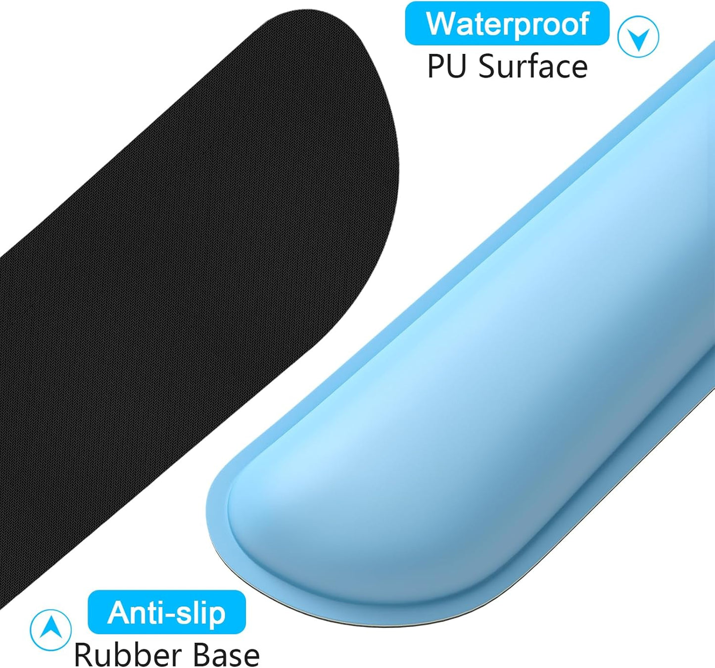 Dapesuom Keyboard Wrist Rest Set, Cute PU Leather Wrist Cushion for Computer Keyboard and Mousepad, Memory Foam Mouse Pad Rests Support with Non-Slip Base for Typing Pain Relief Laptop, Colonial White