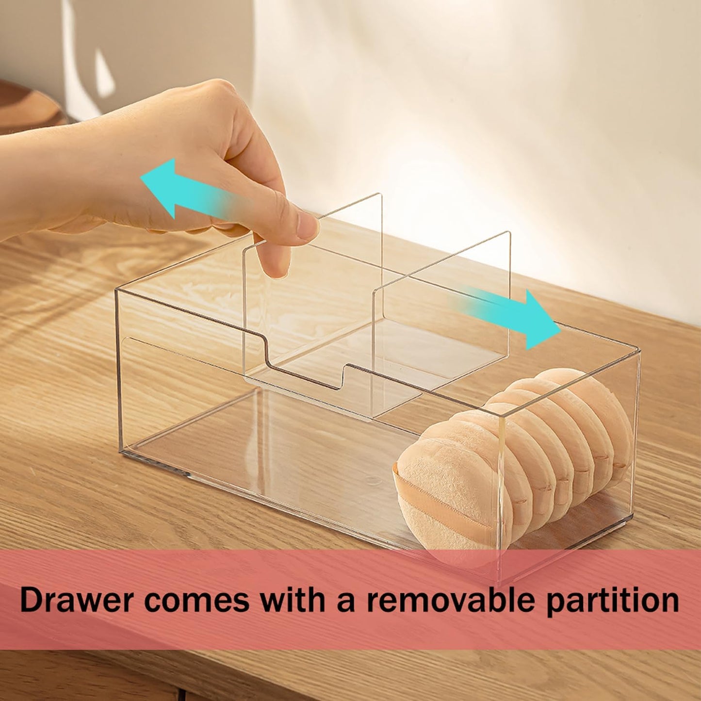 MORNITE Bathroom Medicine Cabinet Organizer Set, Narrow Compact Makeup Shelves Holder for Lipstick, Cosmetic, 2 Pcs Trays for Cabinet Door Wall, Vanity - Clear