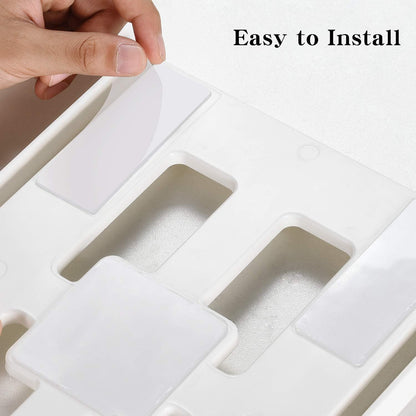 Under Desk Drawer Organizer, Self-Adhesive Storage, Office & Home Stationery (Large-White)