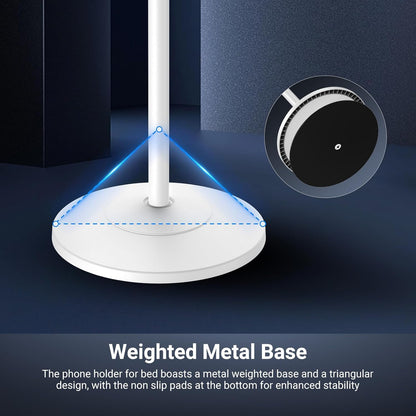 NEEWER Basics Cell Phone Stand for Desk, Adjustable Phone Holder Clamp with Weighted Metal Base, Office Table Phone Mount Compatible with iPhone 16 15 Pro Max Plus Samsung for Video Recording, ST006