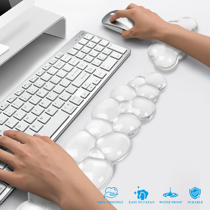 Gel Cloud Keyboard and Mouse Wrist Rest, Cute Wrist Support and Arm Support Keyboard Rest for Keyboard and Mouse Typing Pain Relief，Suitable for Office/Computer/Laptop/Gaming (Pink)