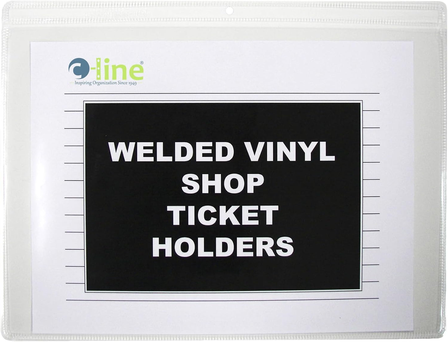 C-Line Vinyl Shop Ticket Holders, Both Sides Clear, 8.5 x 11 Inches, 50 per Box (80911)