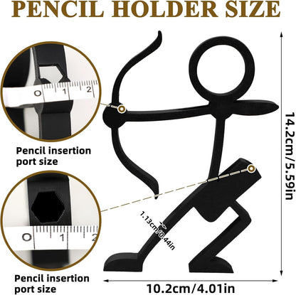 Funny Archer Pencil Holder, 3D Pen Desk Decor Cool Office Desk Organizer for Pencils Pens Creative Office Display Decorations (Archer)