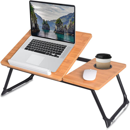 wishacc Book Stand for Reading in Bed, Laptop Stand Adjustable Book Holder Tray with Page Paper Clips Multi Angles Adjustable Cooking Bookstands for Textbook Recipe Magazine Tablet Portable