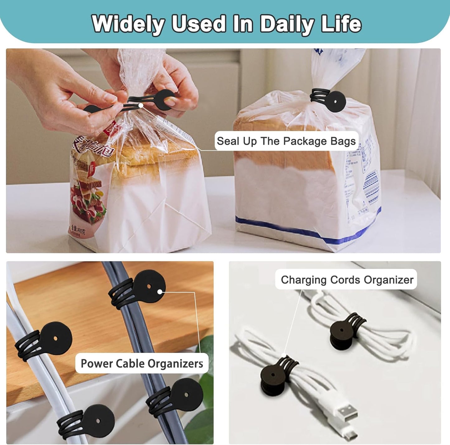 Magnetic Cable Ties 10 Pack, Silicone Cable Ties Charging Cord Organizer Travel Cable Management Straps Headphone Cord Wrap Reusable & Sturdy Cable Winder