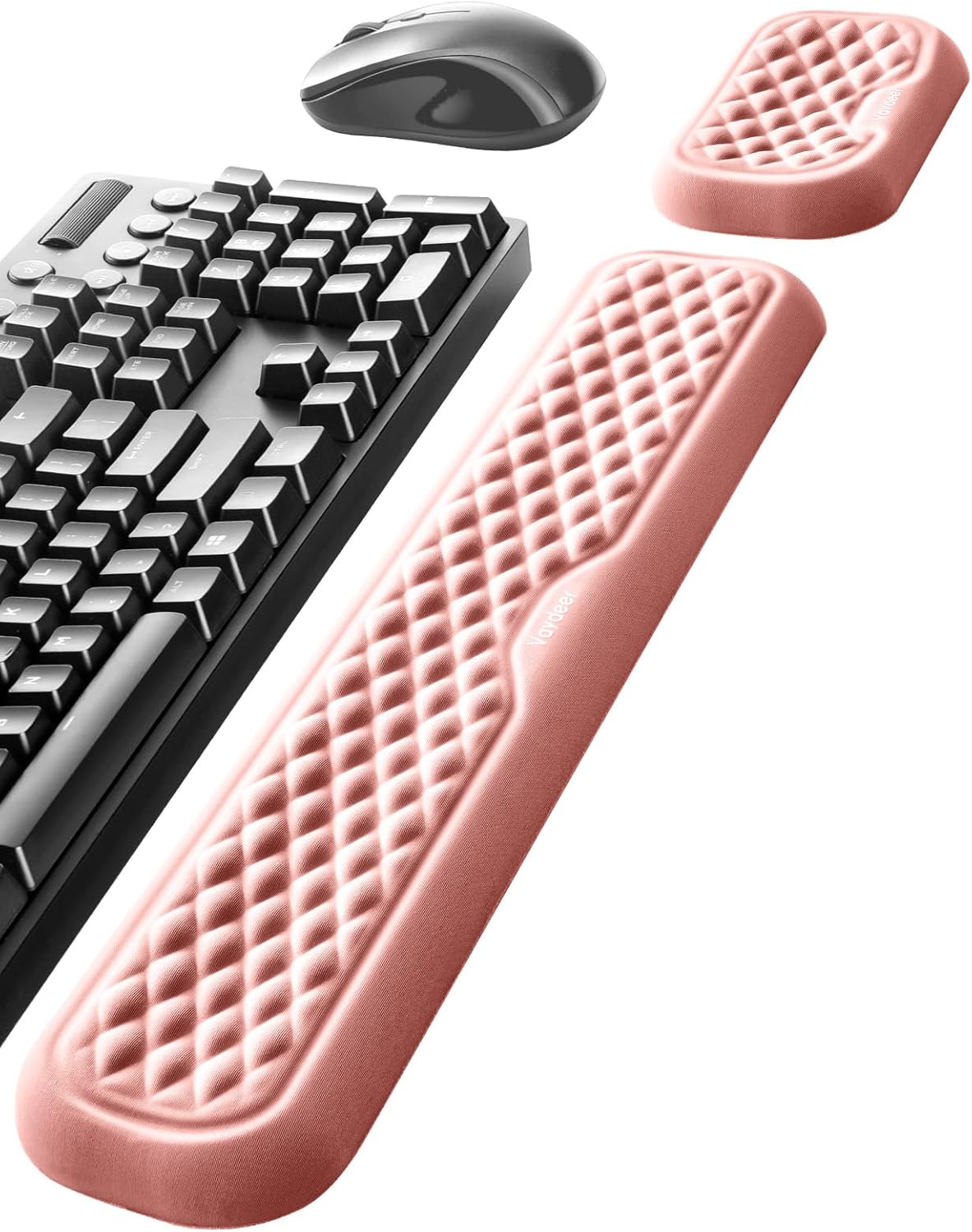 Vaydeer Wrist Rest for Keyboard and Mouse, Computer Ergonomic Wrist Support Pad, Soft Memory Foam Arm Cushion for Desk, Palm Hand Office Laptop Typing