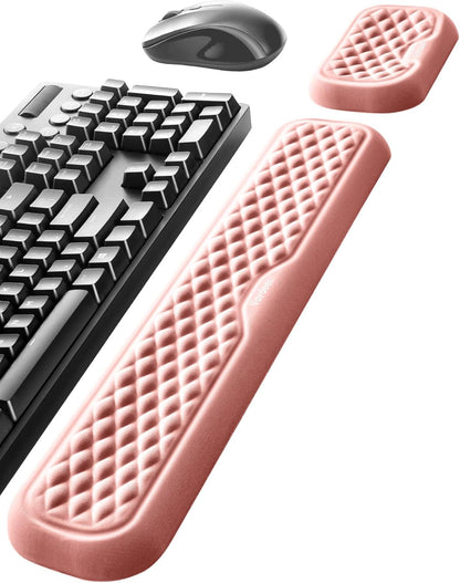 Vaydeer Wrist Rest for Keyboard and Mouse, Computer Ergonomic Wrist Support Pad, Soft Memory Foam Arm Cushion for Desk, Palm Hand Office Laptop Typing